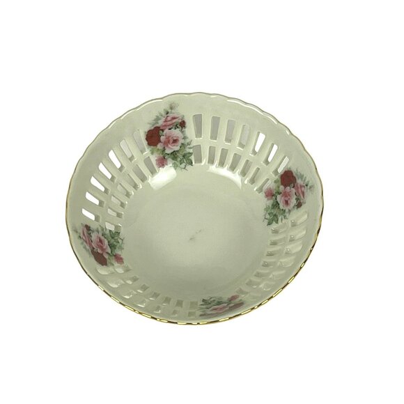 Formadities by Baum Brothers Fine China Small Lattice Bowl Floral - Picture 2 of 6
